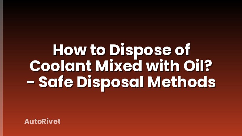 How to Dispose of Coolant Mixed with Oil? - Safe Disposal Methods