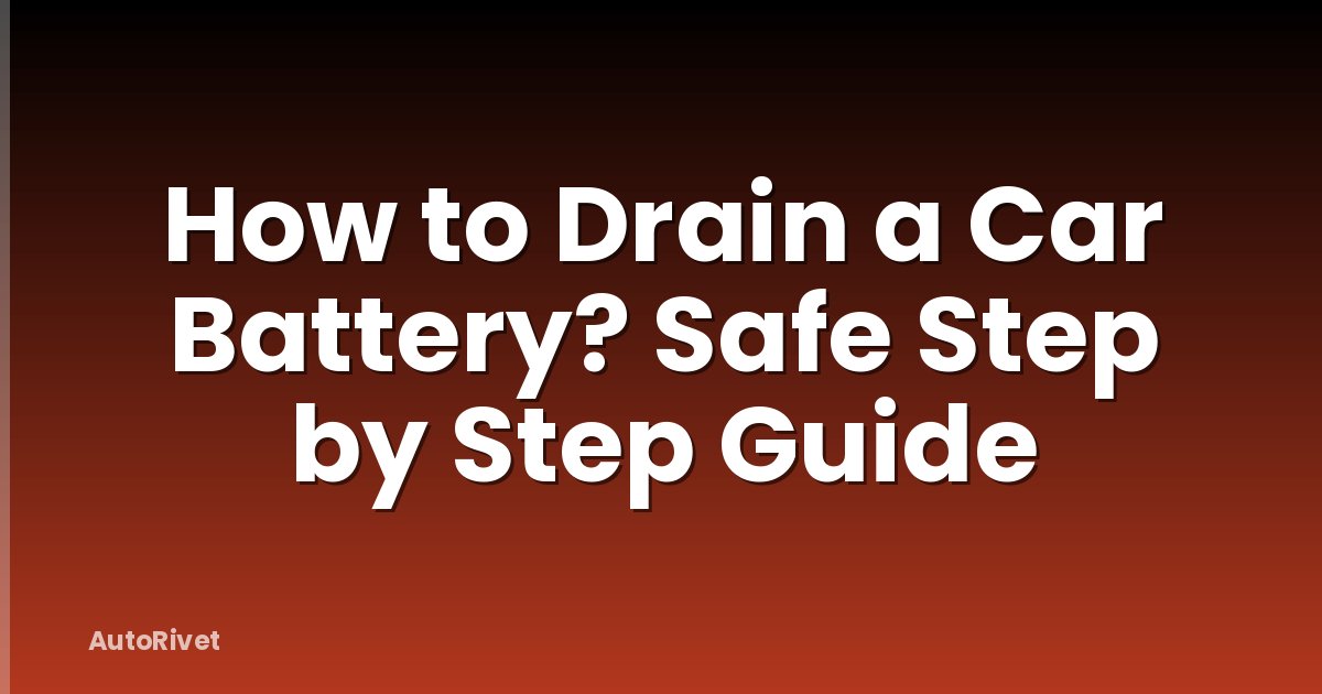 How to Drain a Car Battery? Safe Step by Step Guide