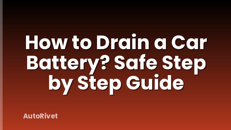 How to Drain a Car Battery? Safe Step by Step Guide
