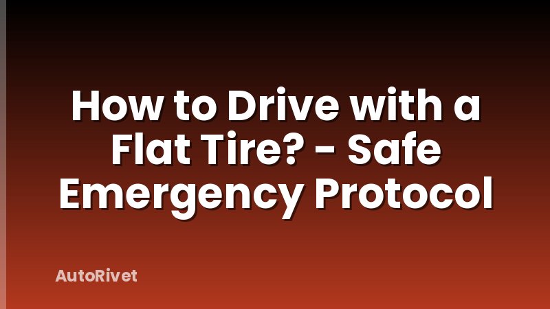 How to Drive with a Flat Tire? - Safe Emergency Protocol