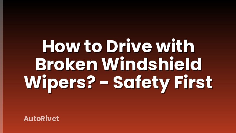 How to Drive with Broken Windshield Wipers? - Safety First