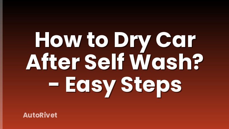 How to Dry Car After Self Wash? - Easy Steps