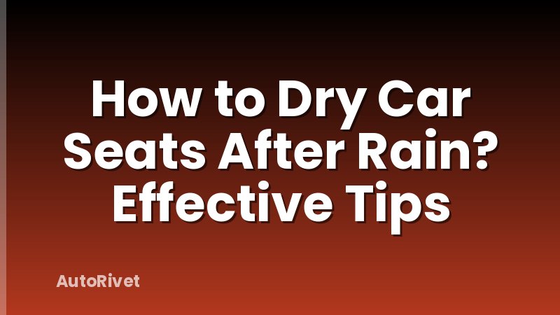 How to Dry Car Seats After Rain? Effective Tips