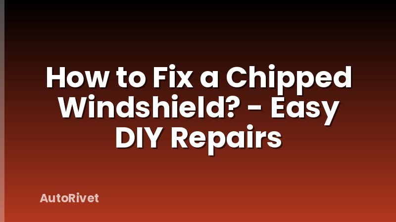 How to Fix a Chipped Windshield? - Easy DIY Repairs