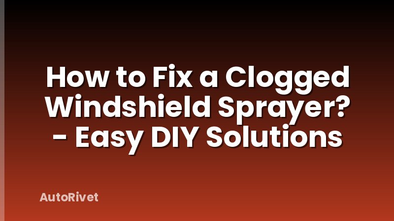 How to Fix a Clogged Windshield Sprayer? - Easy DIY Solutions