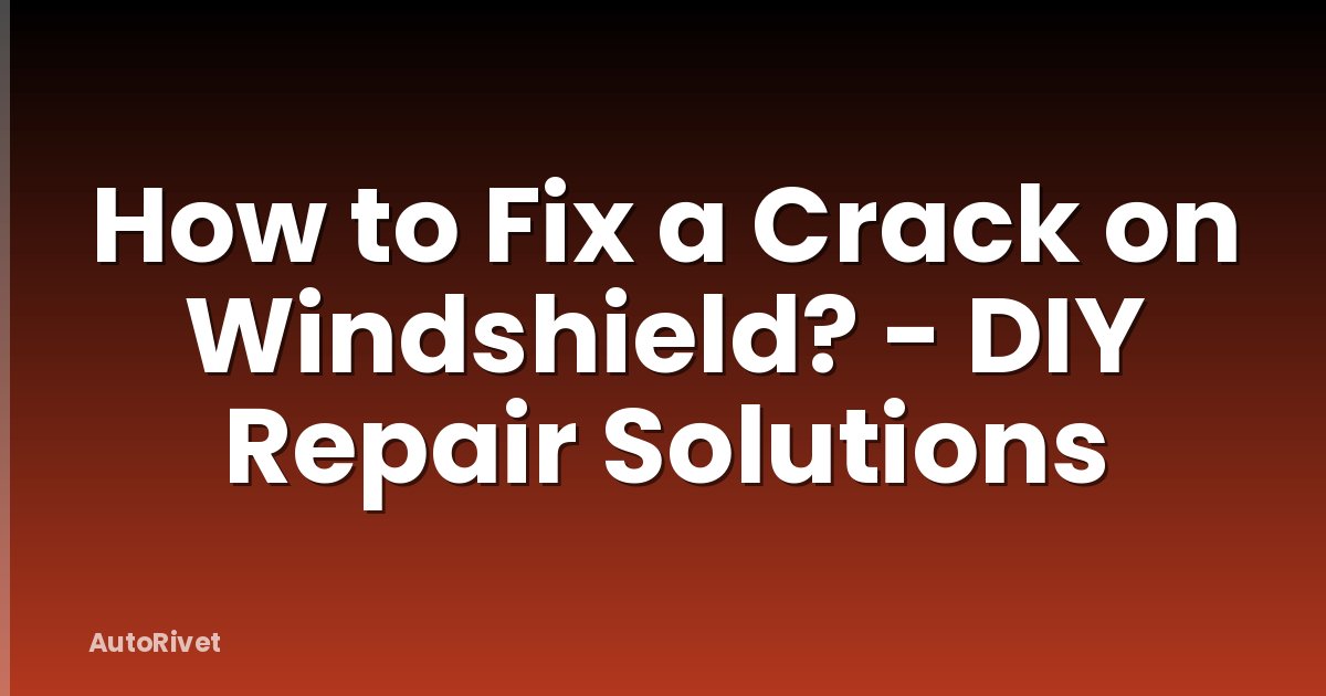 How to Fix a Crack on Windshield? - DIY Repair Solutions