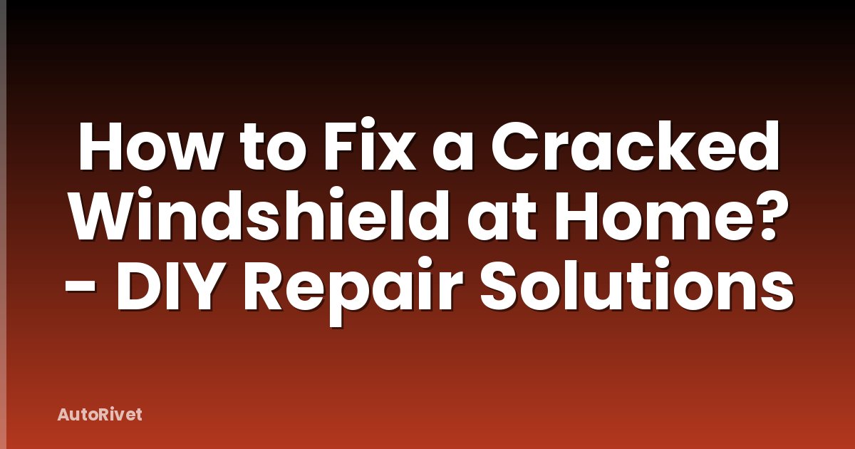 How to Fix a Cracked Windshield at Home? - DIY Repair Solutions