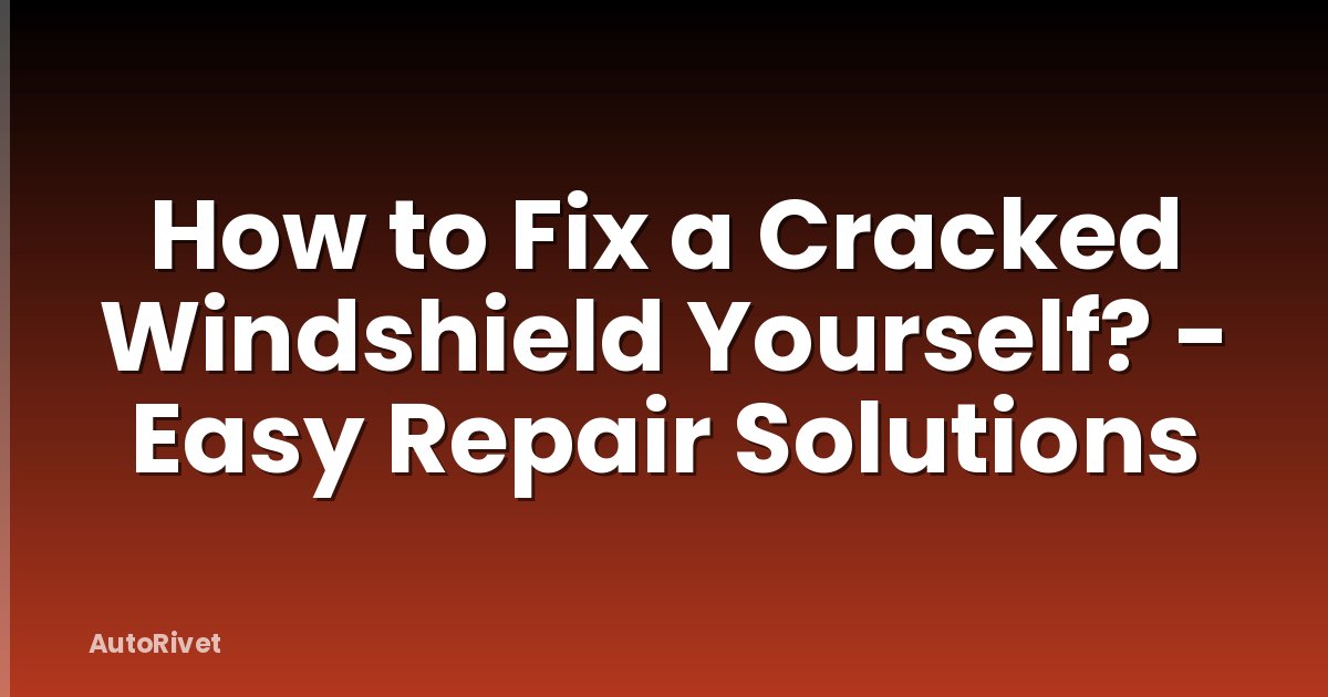 How to Fix a Cracked Windshield Yourself? - Easy Repair Solutions