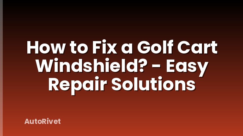 How to Fix a Golf Cart Windshield? - Easy Repair Solutions