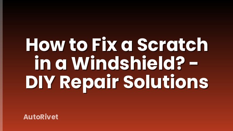 How to Fix a Scratch in a Windshield? - DIY Repair Solutions