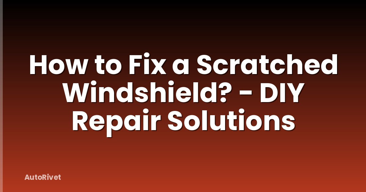 How to Fix a Scratched Windshield? - DIY Repair Solutions