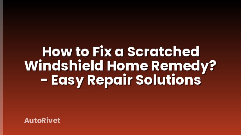 How to Fix a Scratched Windshield Home Remedy? - Easy Repair Solutions