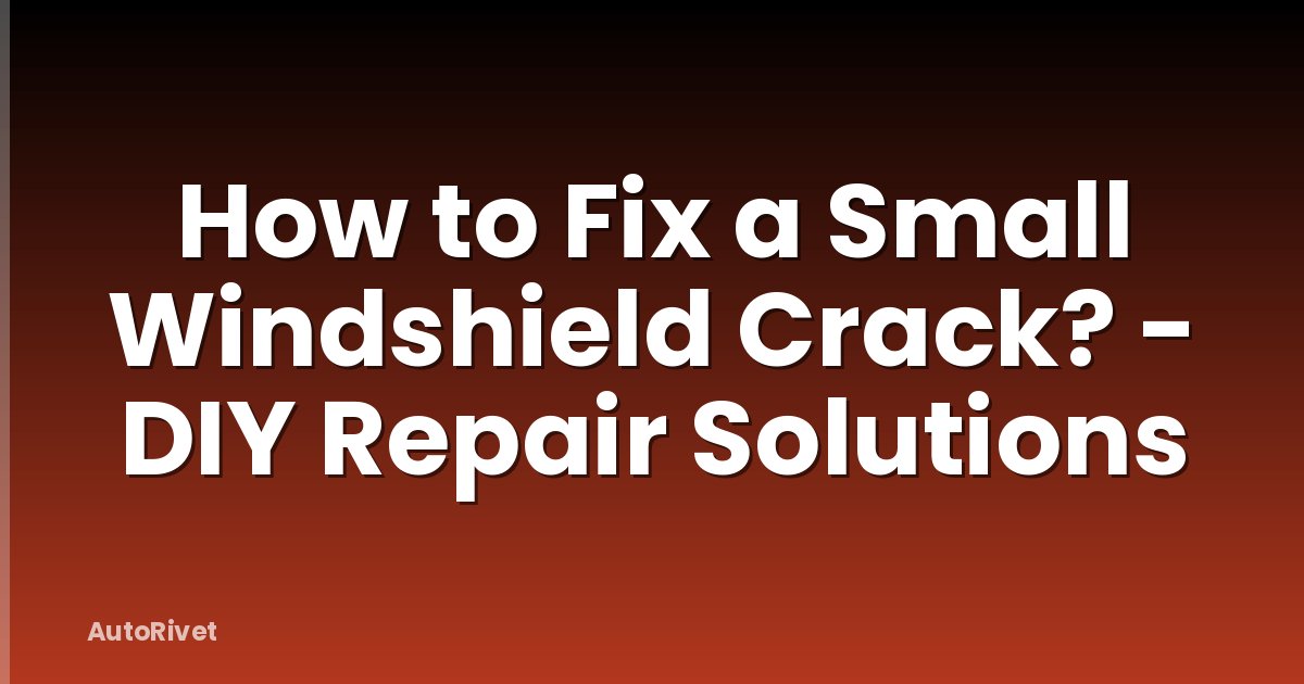 How to Fix a Small Windshield Crack? - DIY Repair Solutions