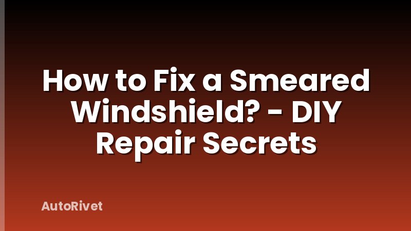How to Fix a Smeared Windshield? - DIY Repair Secrets