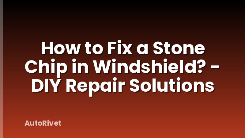 How to Fix a Stone Chip in Windshield? - DIY Repair Solutions