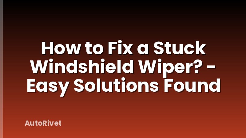 How to Fix a Stuck Windshield Wiper? - Easy Solutions Found