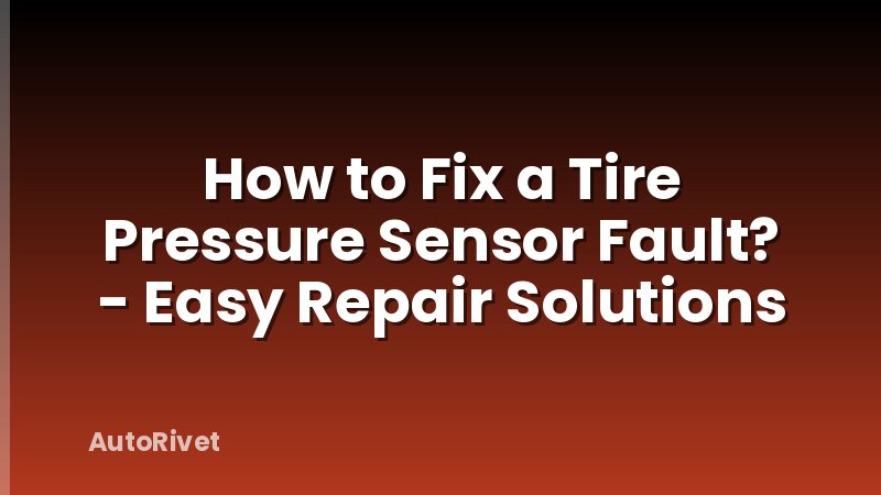 How to Fix a Tire Pressure Sensor Fault? - Easy Repair Solutions