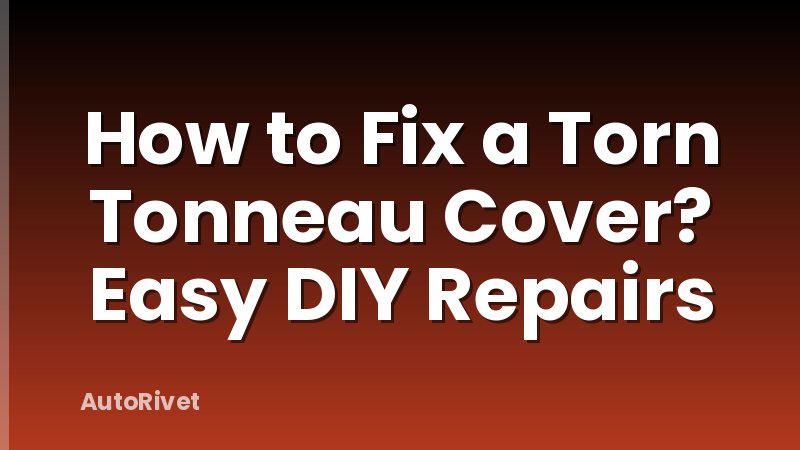 How to Fix a Torn Tonneau Cover? Easy DIY Repairs