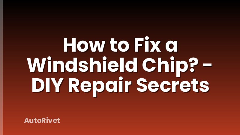 How to Fix a Windshield Chip? - DIY Repair Secrets