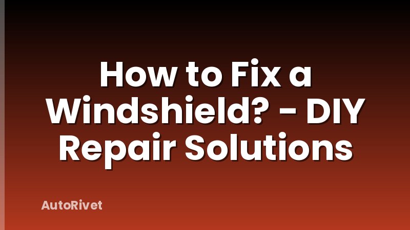 How to Fix a Windshield? - DIY Repair Solutions