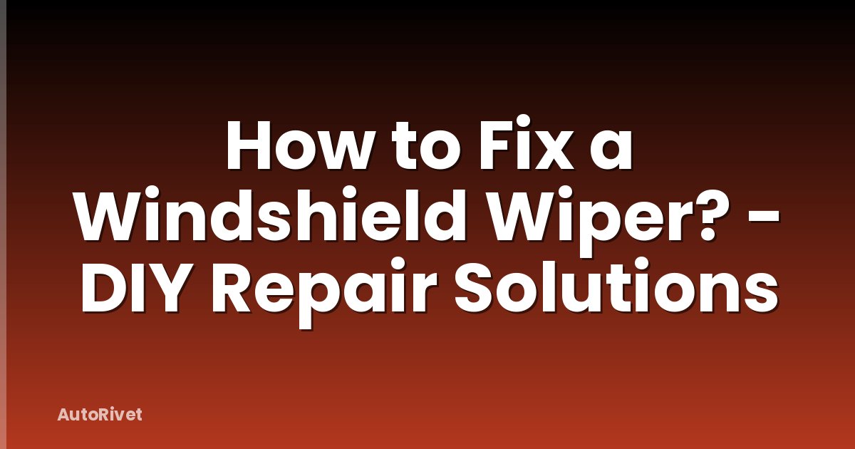 How to Fix a Windshield Wiper? - DIY Repair Solutions