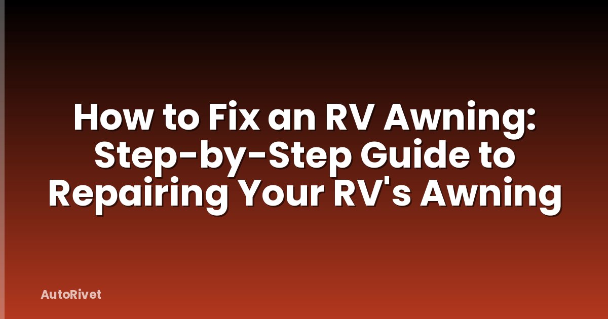 How to Fix an RV Awning: Step-by-Step Guide to Repairing Your RV's Awning