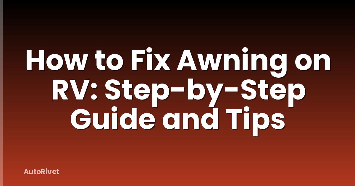 How to Fix Awning on RV: Step-by-Step Guide and Tips