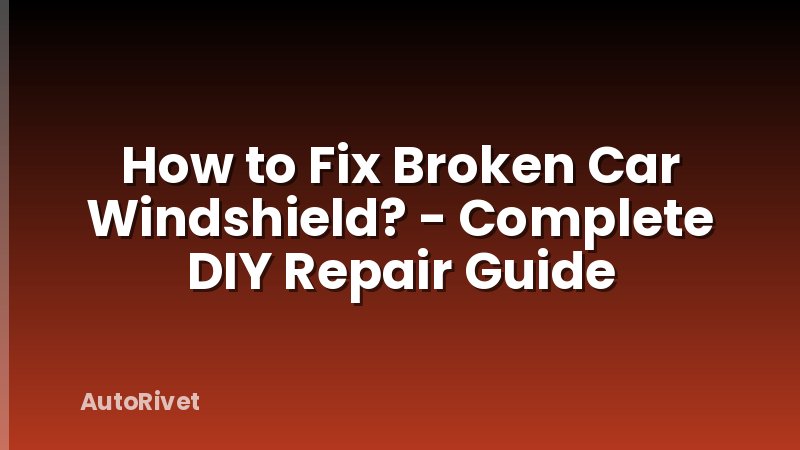 How to Fix Broken Car Windshield? - Complete DIY Repair Guide