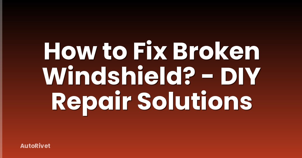 How to Fix Broken Windshield? - DIY Repair Solutions