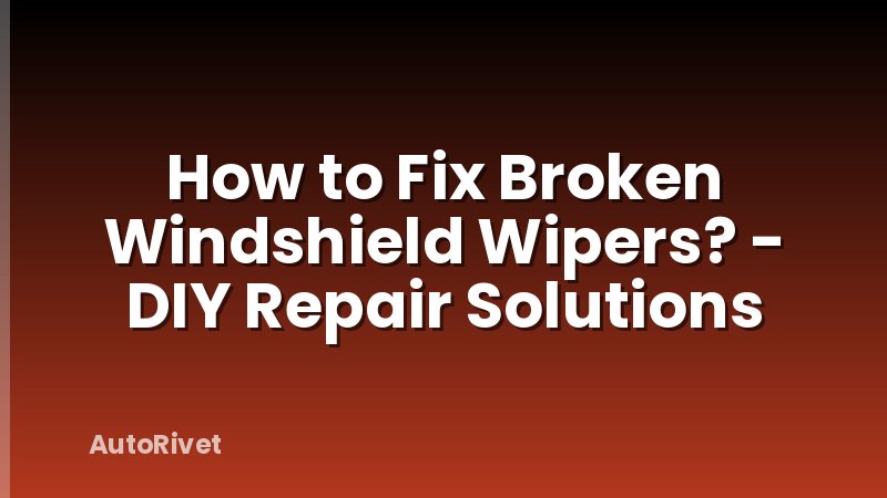 How to Fix Broken Windshield Wipers? - DIY Repair Solutions