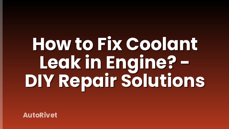 How to Fix Coolant Leak in Engine? - DIY Repair Solutions