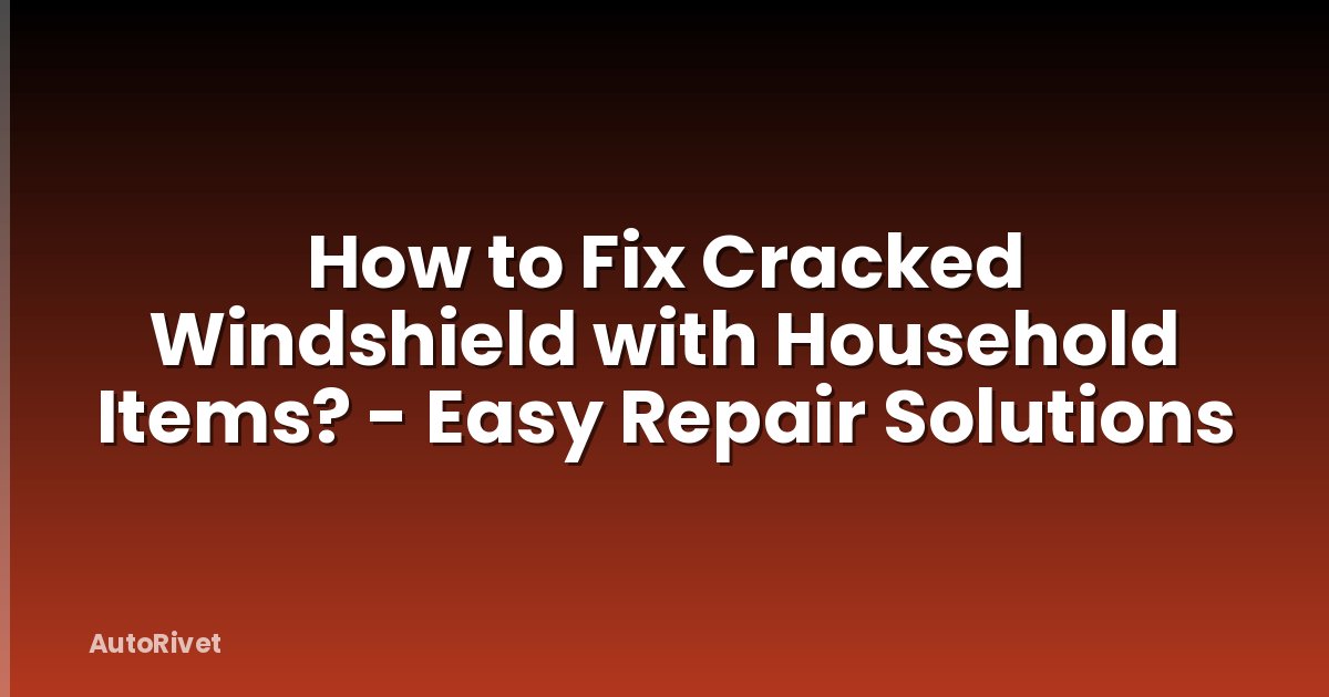 How to Fix Cracked Windshield with Household Items? - Easy Repair Solutions