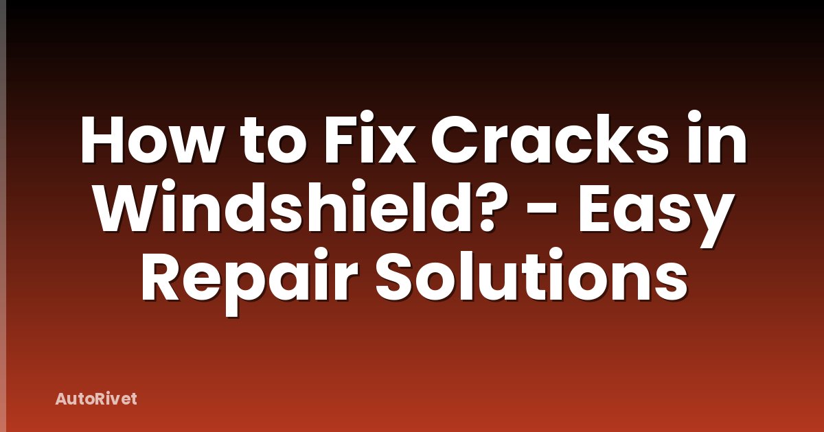 How to Fix Cracks in Windshield? - Easy Repair Solutions