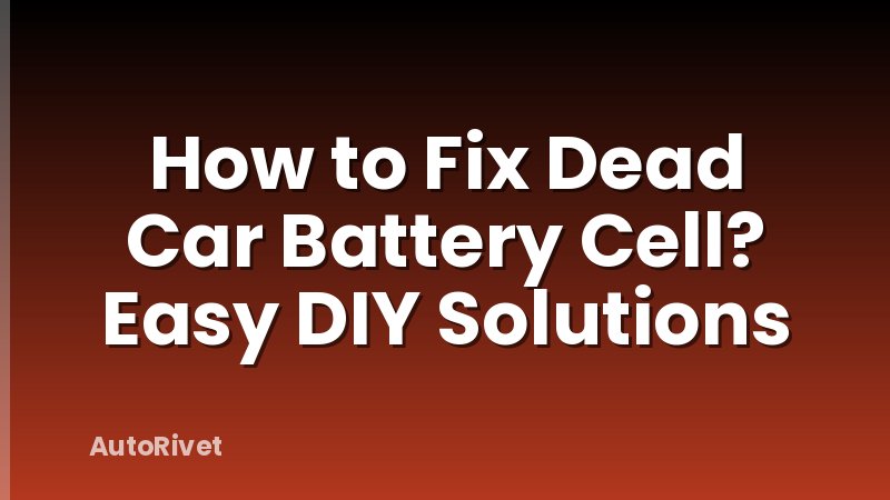 How to Fix Dead Car Battery Cell? Easy DIY Solutions