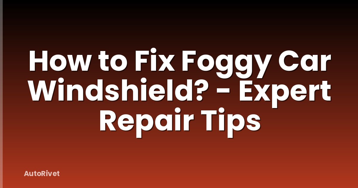How to Fix Foggy Car Windshield? - Expert Repair Tips