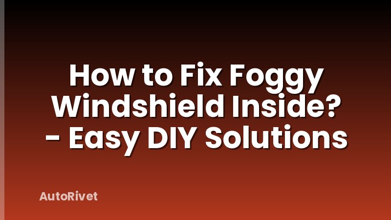 How to Fix Foggy Windshield Inside? - Easy DIY Solutions