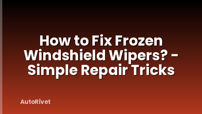 How to Fix Frozen Windshield Wipers? - Simple Repair Tricks