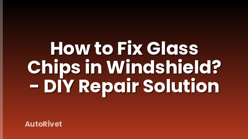 How to Fix Glass Chips in Windshield? - DIY Repair Solution