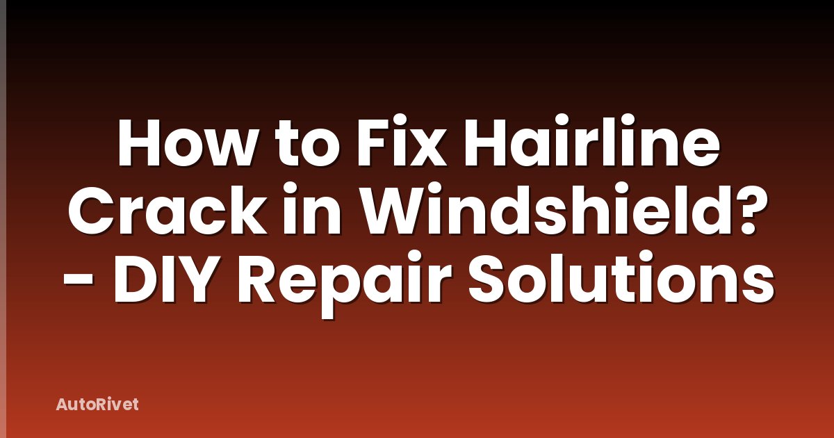 How to Fix Hairline Crack in Windshield? - DIY Repair Solutions
