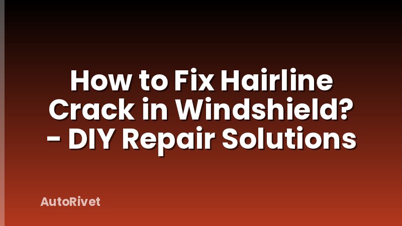 How to Fix Hairline Crack in Windshield? - DIY Repair Solutions