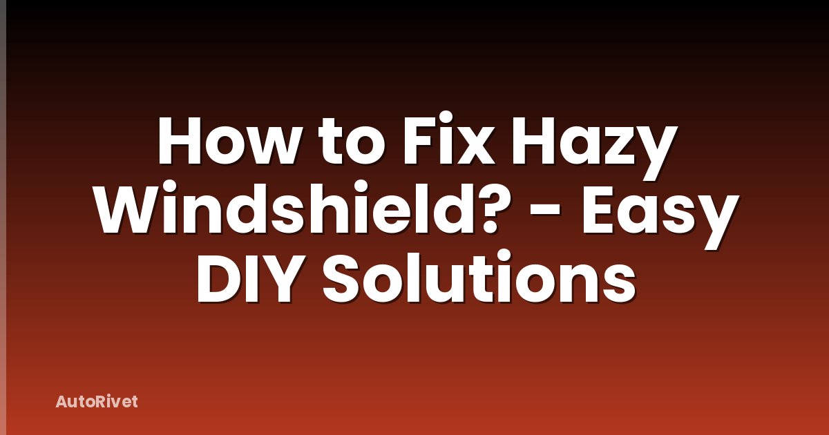 How to Fix Hazy Windshield? - Easy DIY Solutions