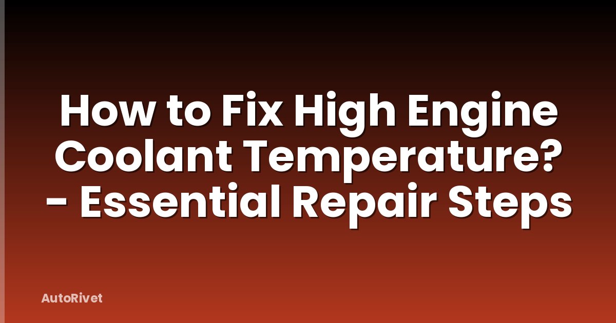 How to Fix High Engine Coolant Temperature? - Essential Repair Steps