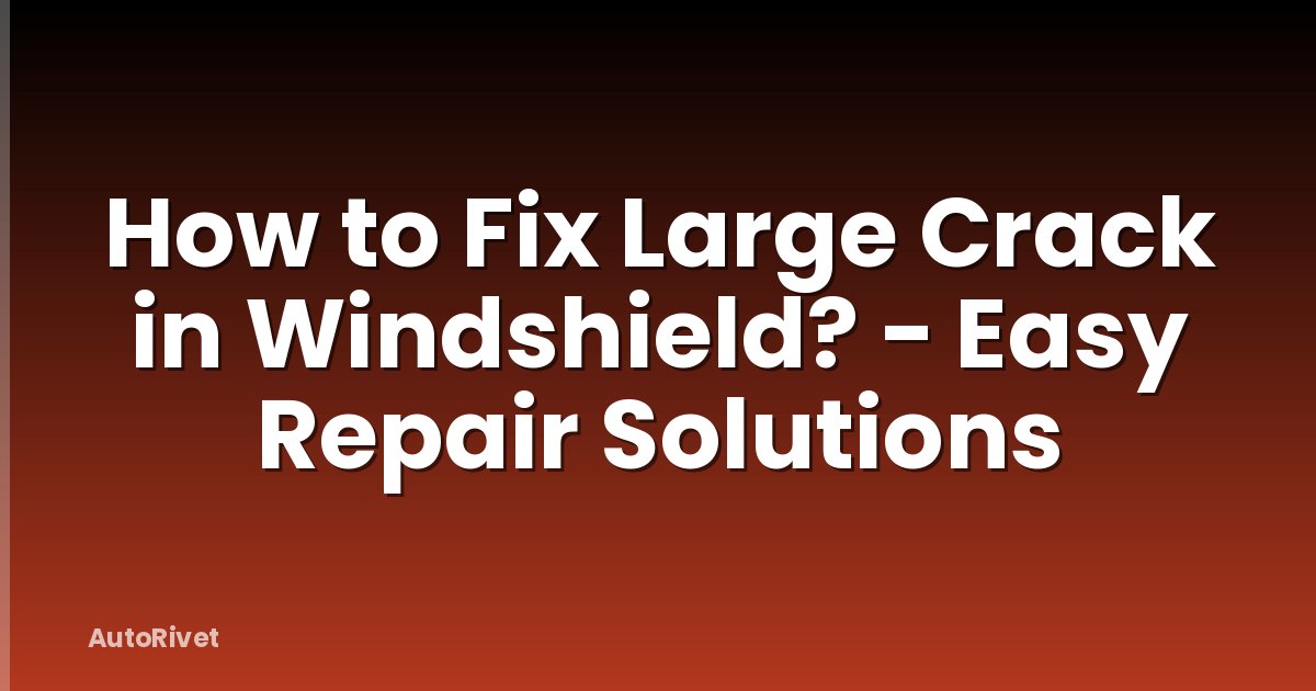 How to Fix Large Crack in Windshield? - Easy Repair Solutions