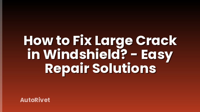 How to Fix Large Crack in Windshield? - Easy Repair Solutions