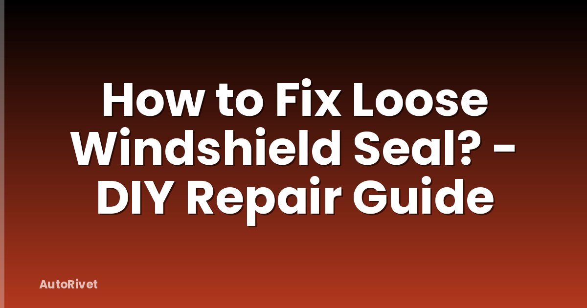 How to Fix Loose Windshield Seal? - DIY Repair Guide