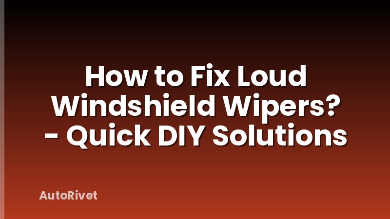 How to Fix Loud Windshield Wipers? - Quick DIY Solutions