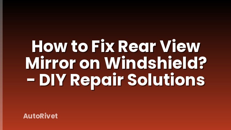 How to Fix Rear View Mirror on Windshield? - DIY Repair Solutions