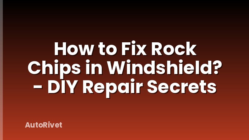 How to Fix Rock Chips in Windshield? - DIY Repair Secrets