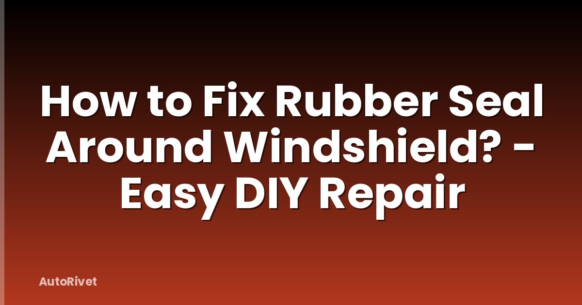 How to Fix Rubber Seal Around Windshield? - Easy DIY Repair