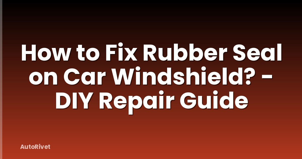 How to Fix Rubber Seal on Car Windshield? - DIY Repair Guide